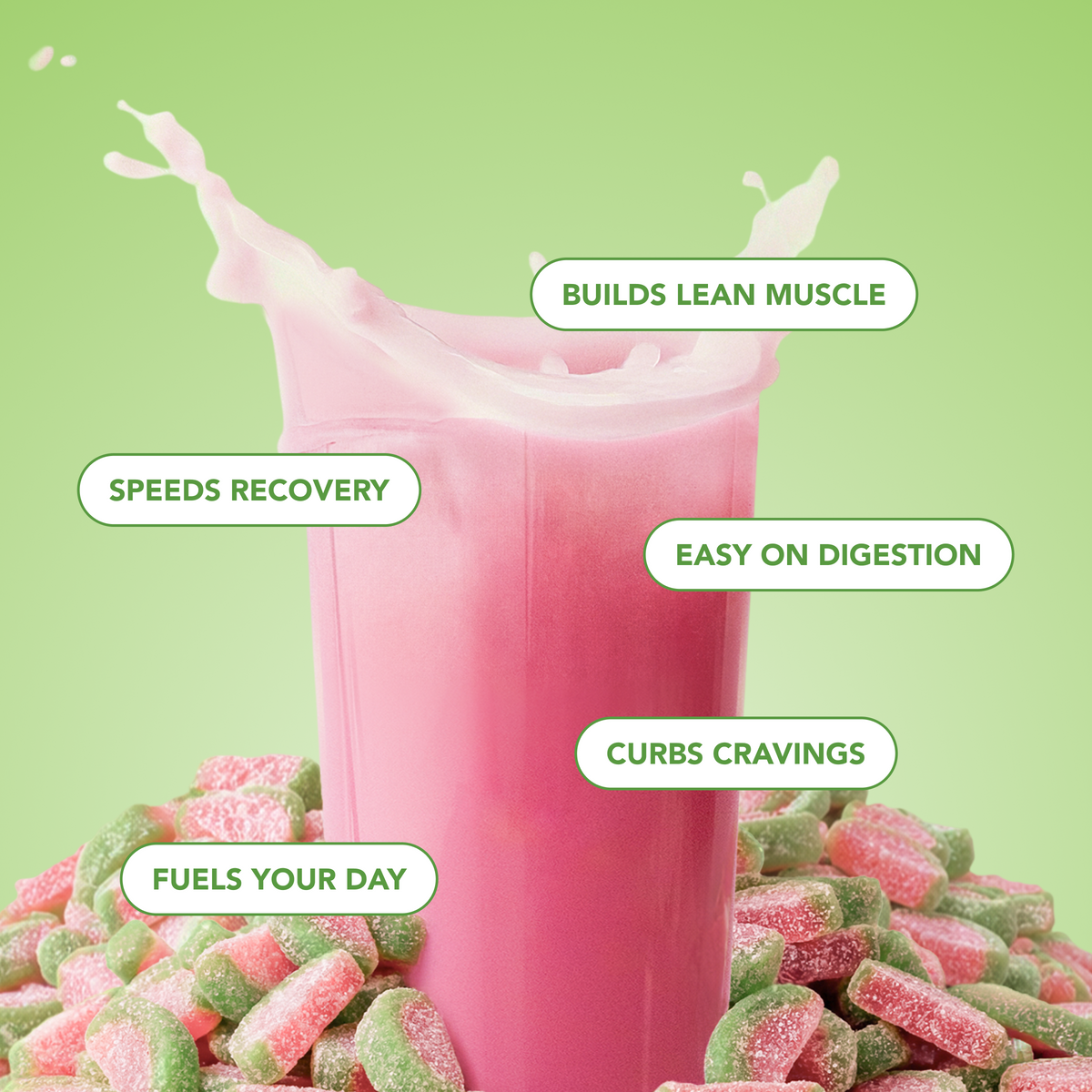 Clear Protein Powder: Sour Candy Watermelon (8 Single Serving Stick Packs)