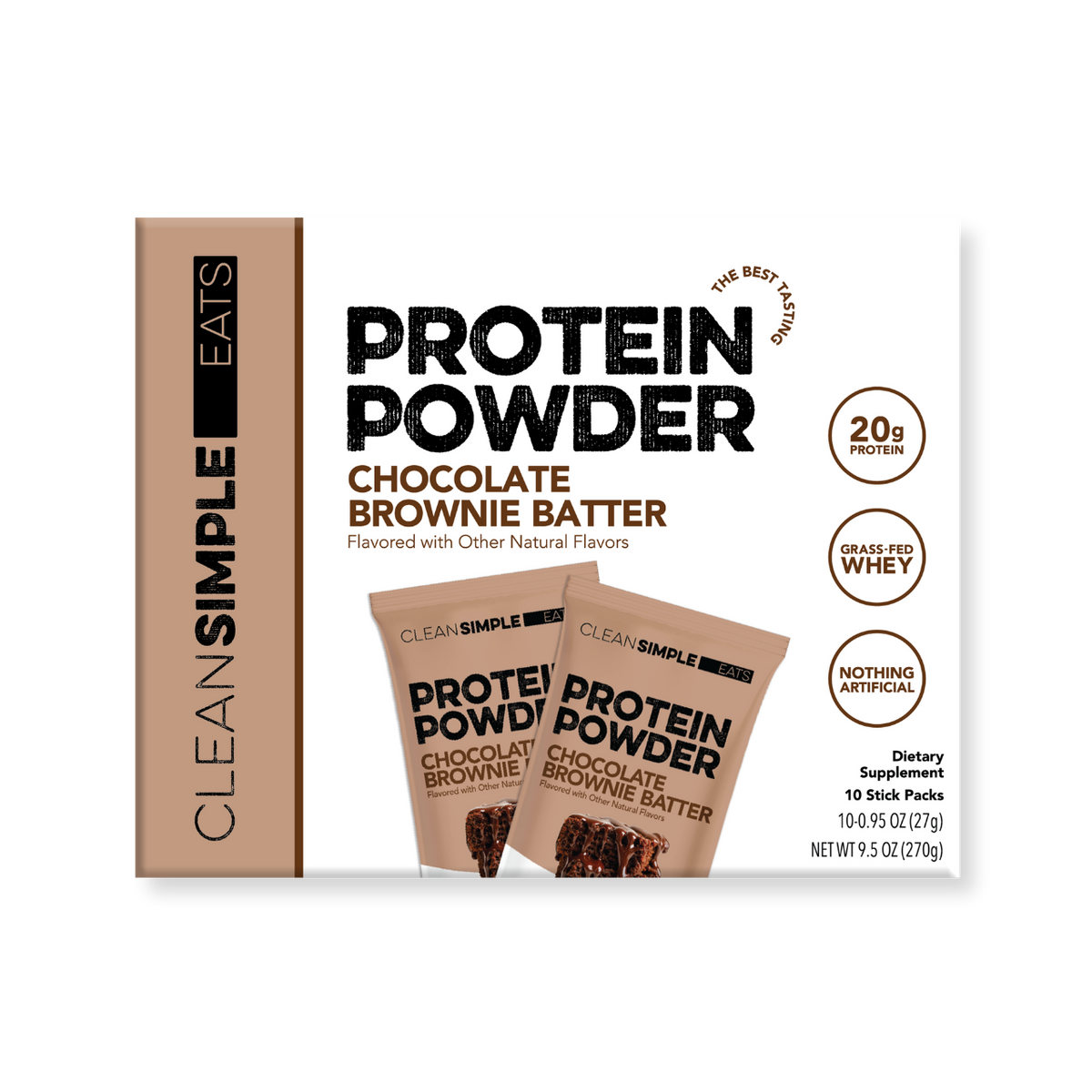 Protein Powder: Brownie Batter (10 Single Serving Stick Packs)