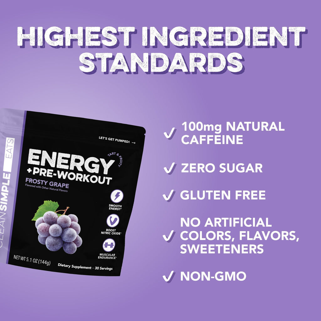 Energy + Pre-Workout: Frosty Grape (30 Servings)