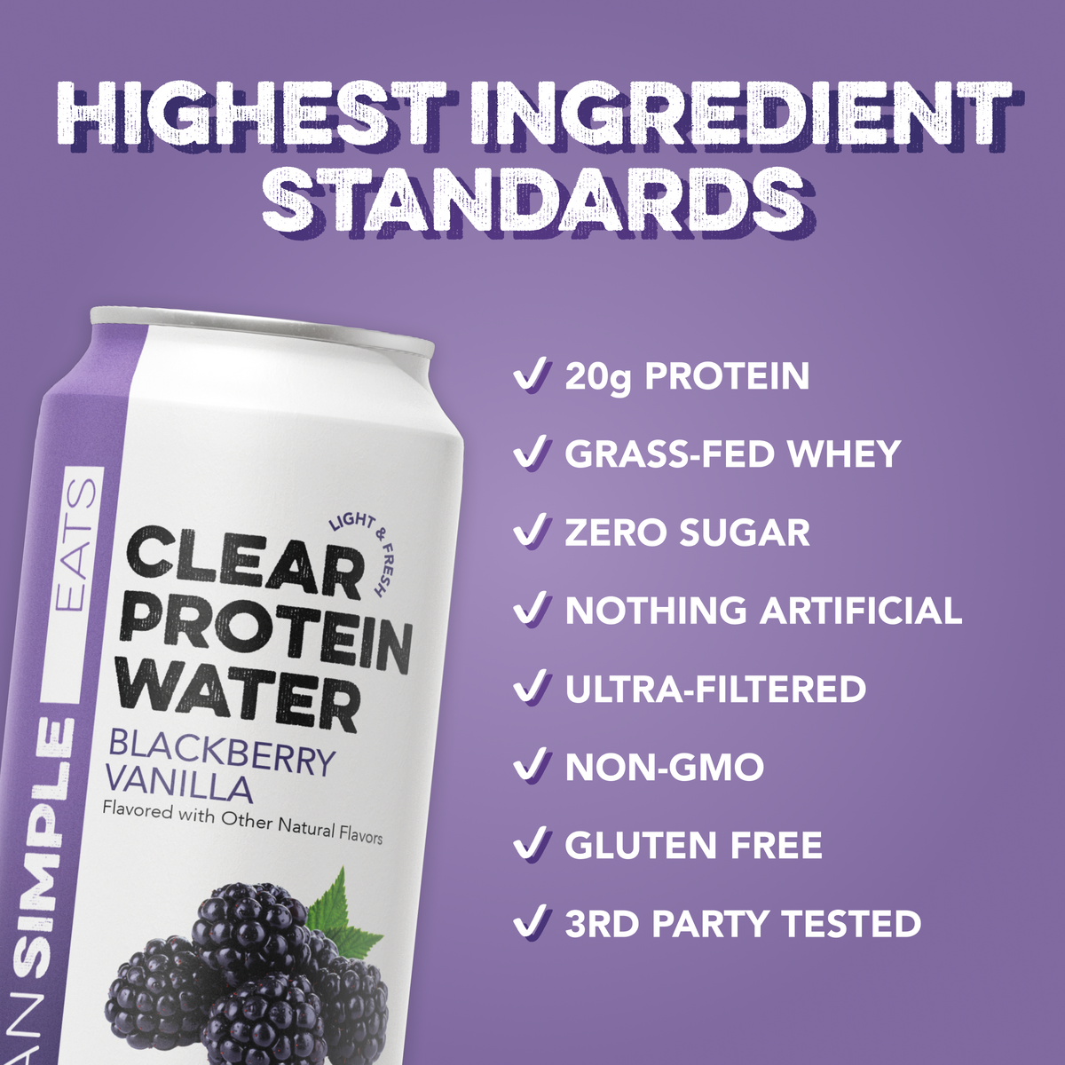 Clear Protein Water: Blackberry Vanilla (16 Oz. | 12 Pack)