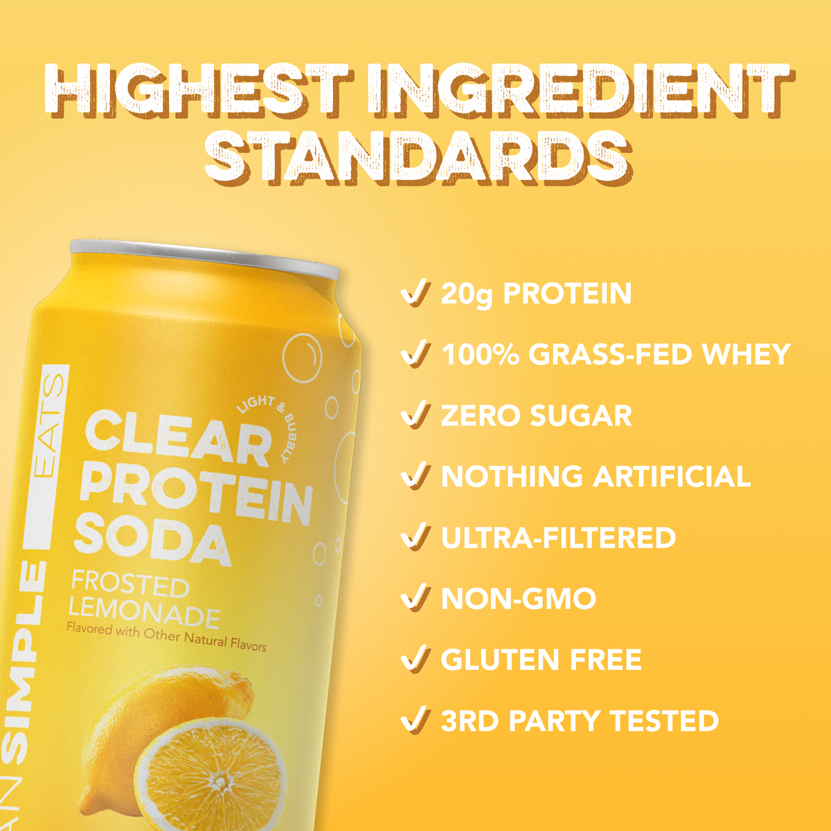 Clear Protein Soda: Frosted Lemonade (16 Oz. | 12 Pack)